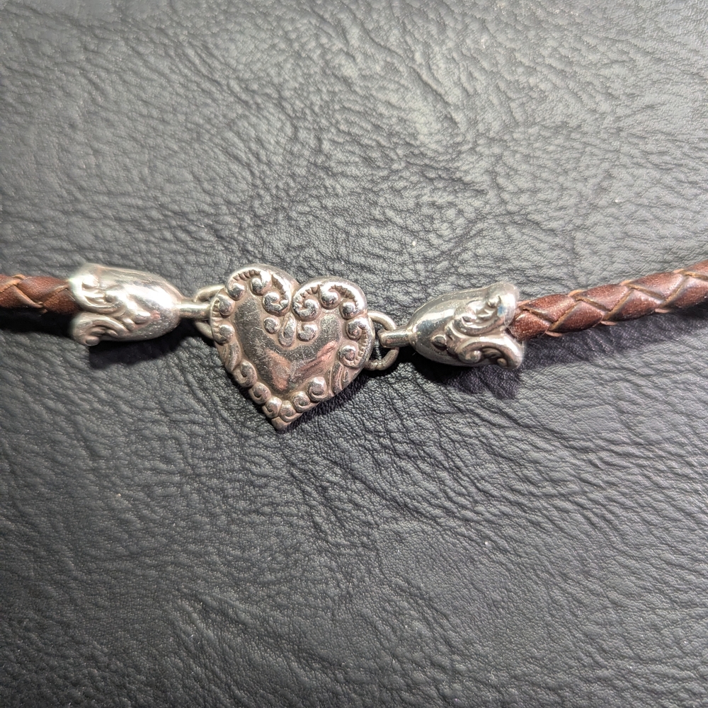 Silver Heart & Leather🔥BRIGHTON Bracelet